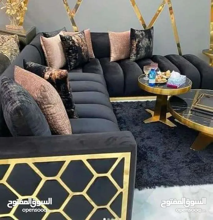 طقم كورنر حرف ل وثنائية كنب #تنجيد كنب