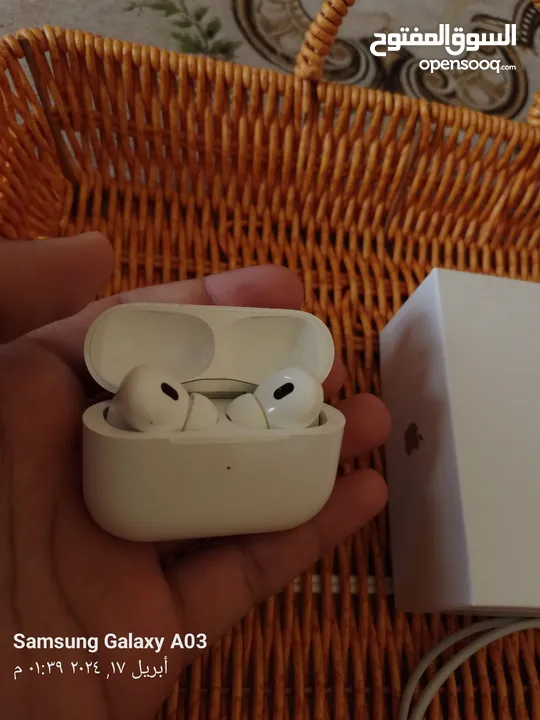 سماعة إيربدز Airpods Pro حالة جديدة مع كل ملحقات سماعة أصلي