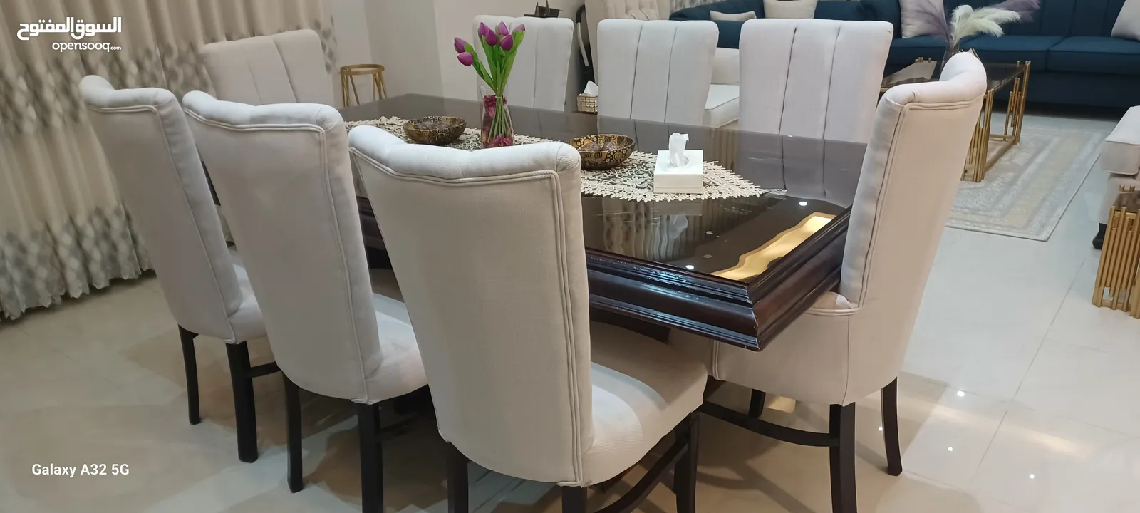 غرفة سفرة خشب زان تنجيد جديد