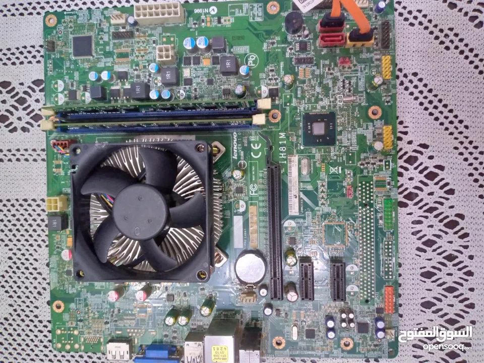 بورد Lenovo اصدار  IH81M +معالج i3  جيل رابع مع تبريد ومروحة + حبة 2رام السعر فقط ب30