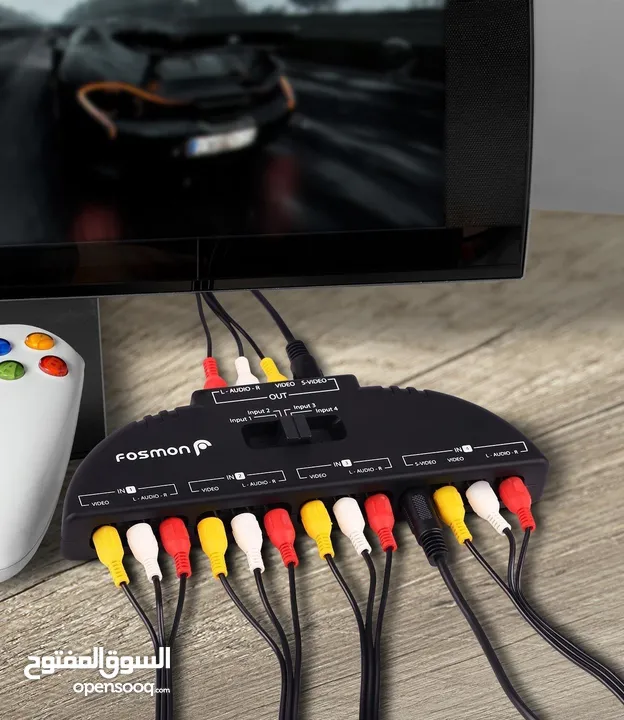 Fosmon 4-Way Audio Video AV RCA Composite Switch Selector