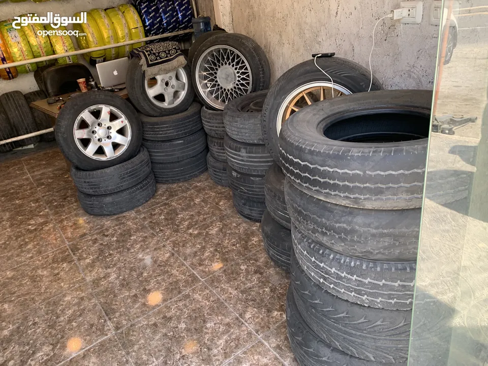 محل اطارات و جنطات كامل للبيع جاهز بداعي السفر