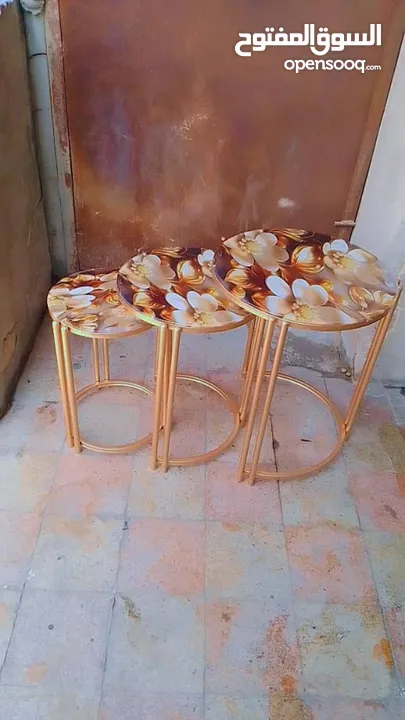 ,طاولات معدن بلور طباعه