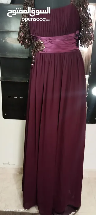 فستان سهرة لون عنابي مميز جدا