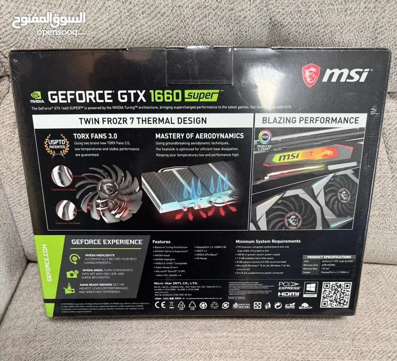 gtx 1660 super twin forza 7 oc 6GB مستعمل استعمال بسيط