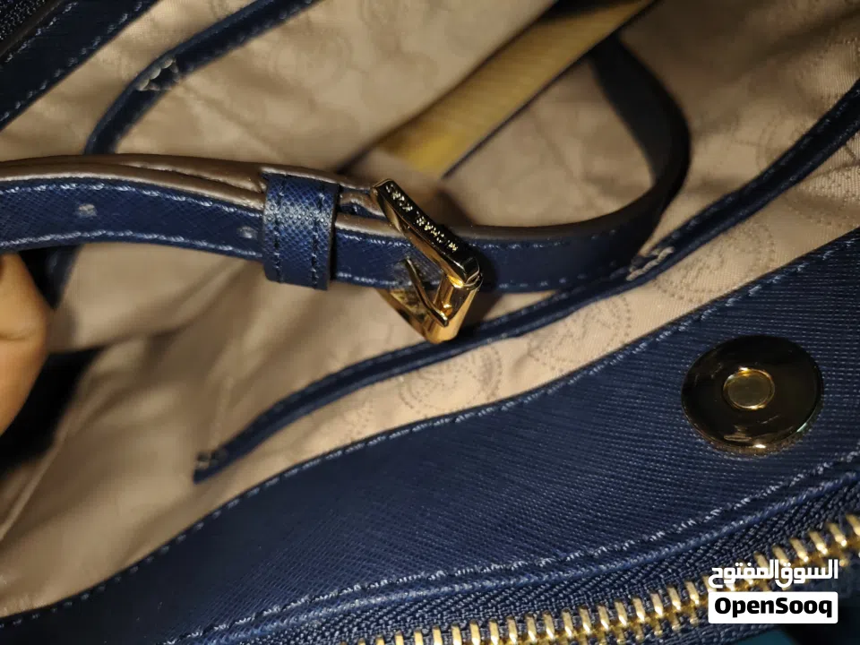 MICHAEL KORS Sutton Saffiano Leather Large Satchel Navy