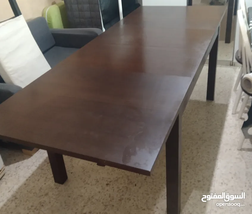 ikea extendable dining table 6 chairs  طاوله سفره ايكيا قابله للتمدد  6 كراسي