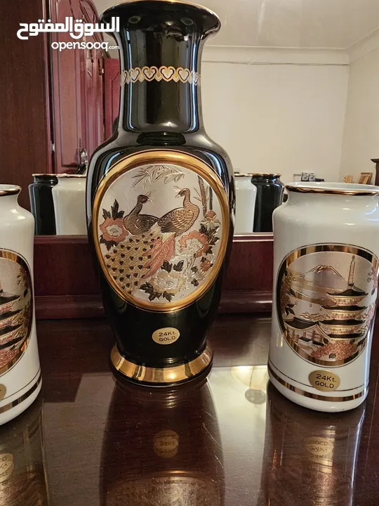 Vintage Porcelain Vases from: The Art Of Chokin 24 Kt Gold Plated, 1980s JapaChokin Art Vintage