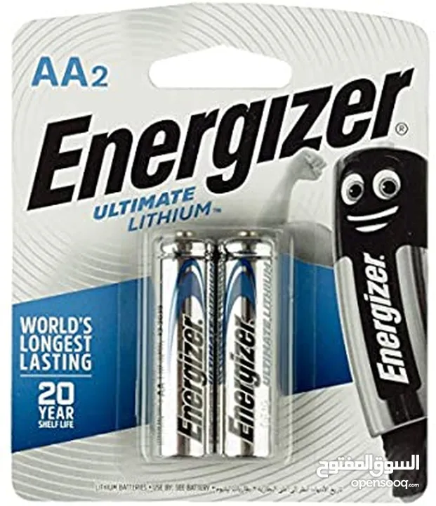 بطاريات ليثيوم قياس AA انرجايزر كفاءة عالية جدا وعمر طويل Energizer ULTIMATE 1.5