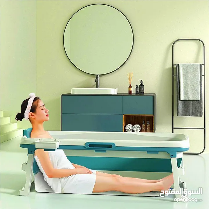 حوض استحمام للكبار وعلبة استحمام قابلة للطي بانيو قابل للطي   حجم كبير جدًا للاستحمام المنزلي مناسب