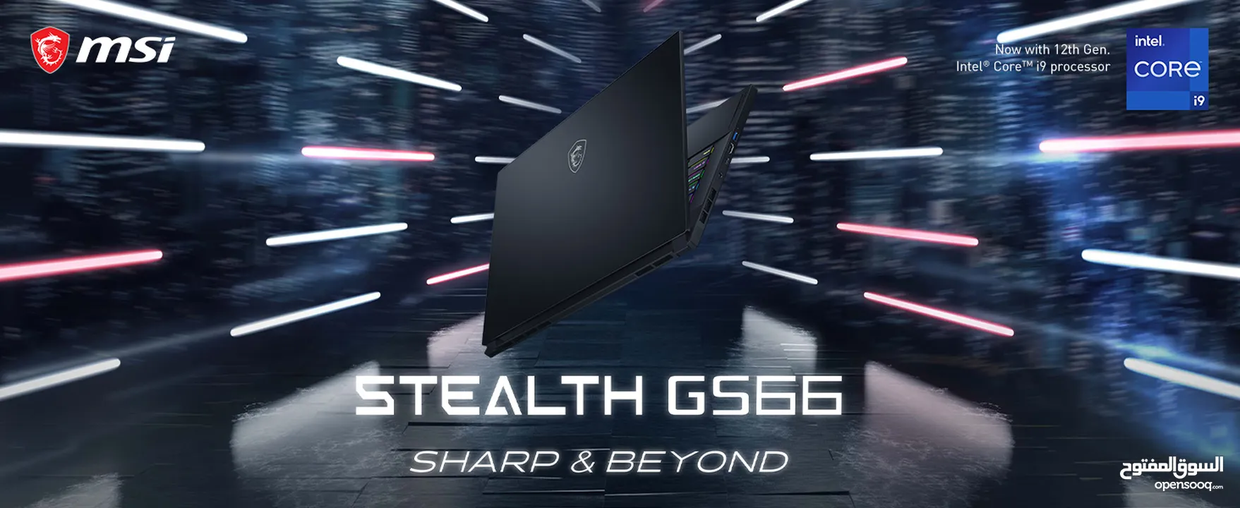 جديد - MSI Stealth GS66 15.6” 240Hz Gaming Laptop 12th i7, RTX 3070Ti, 32GB DDR5, 512GB SSD, Thunder