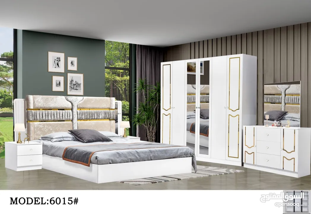 BEDROOM SET 7 PCS WITH MATTRESS WITH FITTING /غرف نوم مع دوشج مع ترکيب ۷ قطع