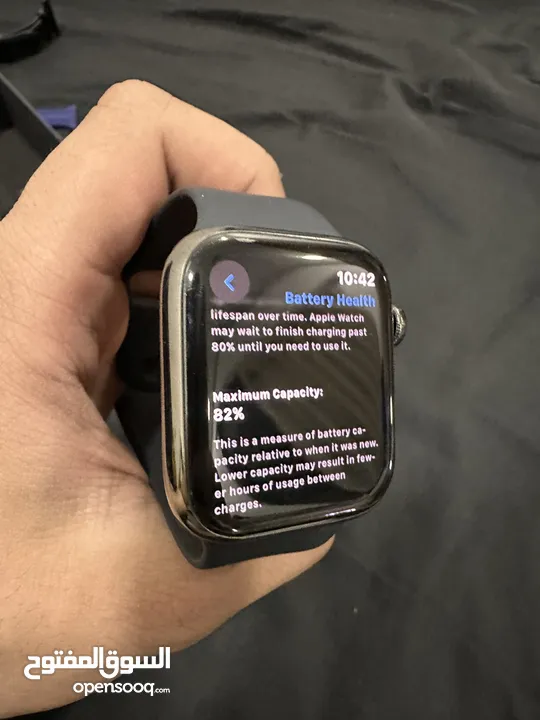 ‏Apple Watch Series 7 – ستانلس ستيل 45mm – GPS + Cellular – Graphite