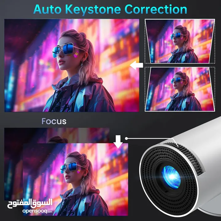 بروجيكتور عالي الدقة اندرويد ويندوز ابل وايفاي 5 جي Projector Universal HY300 4K Auto Keystone