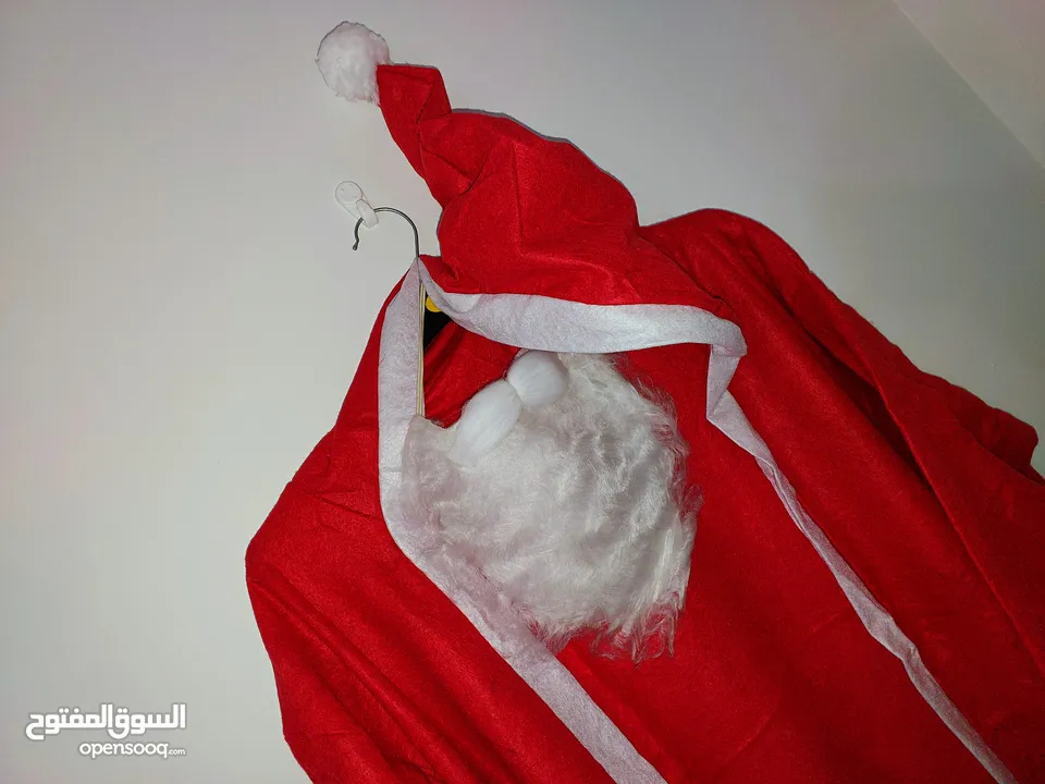 جاكيت بابا نويل (سانتا كلوز) طويل مع لحية وحزام فاخر Santa Claus / Santa Hooded Adult Costume