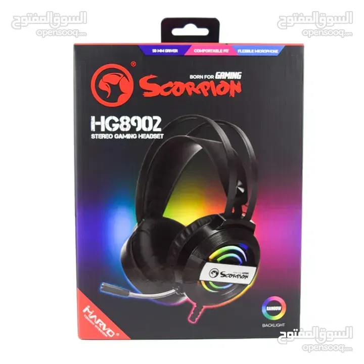 سماعات رأس هيدسيت اصليه سلكي للكومبيوتر MARVO SCORPION HG8902 STEREO USB HEADSET