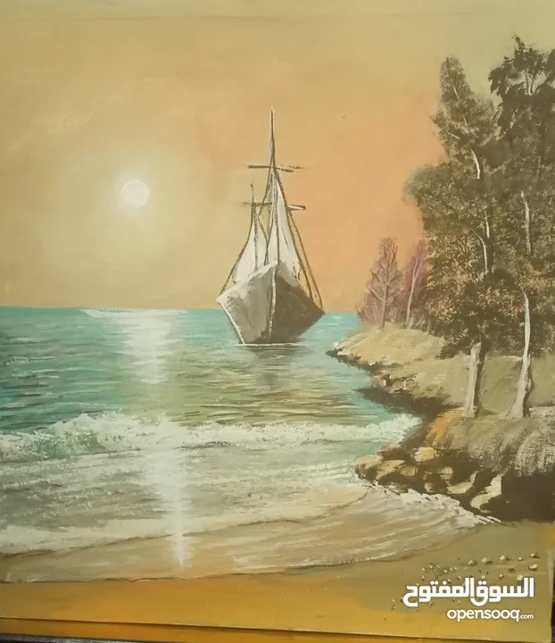 لوحات فنية طبيعة عدة مقاسات رسم يدوي