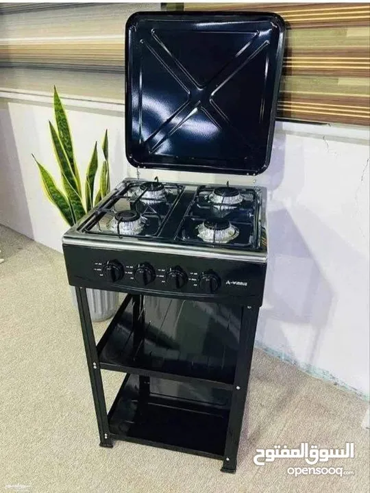 طباخ غاز 4 شعلات مع استاند وغطاء فقط
