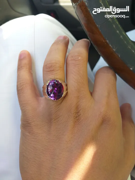 خاتم أمتيست جمشت برازيلي طبيعي اثبات فحص المختبر  natural brazilian amethyst ring with lab prove