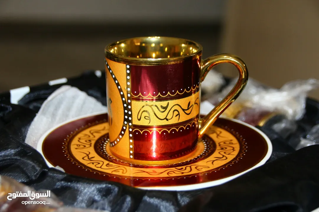 طقم فناجين قهوة مذهب فاخر Golden coffee cups set
