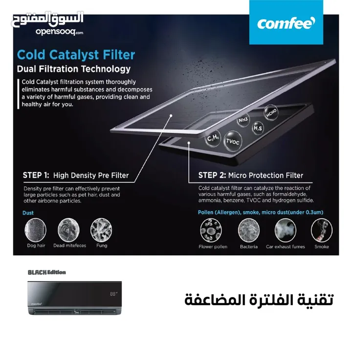 •	تبريد أسرع بمرّتين: بفضل تكنولوجيا Dual Inverter، بتوصل درجة البرودة المطلوبة بوقت قياسي، حتى لو ك