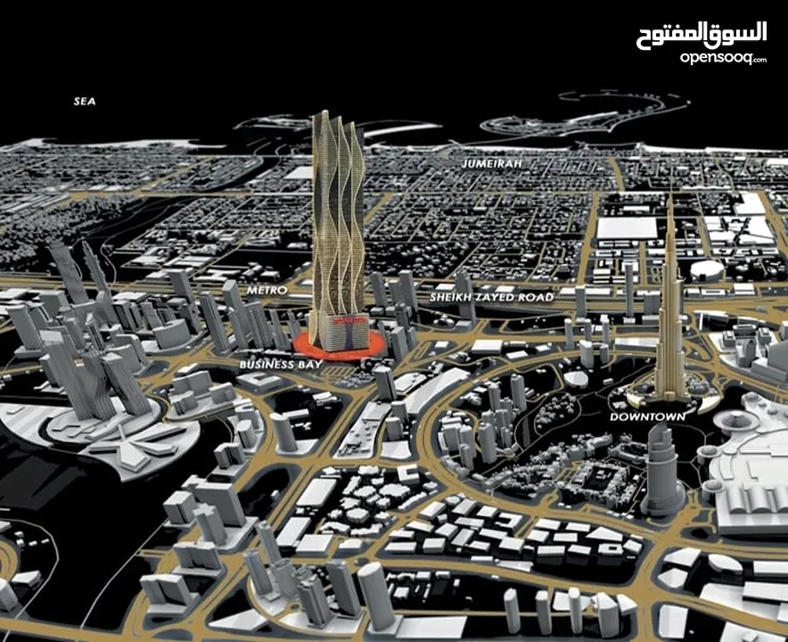 لاول مره ب دبي في داون تاون واطلاله برج خليفه مباشره تملك شقتك في برج السحاب 101 دور  واقساط 1٪؜ شه