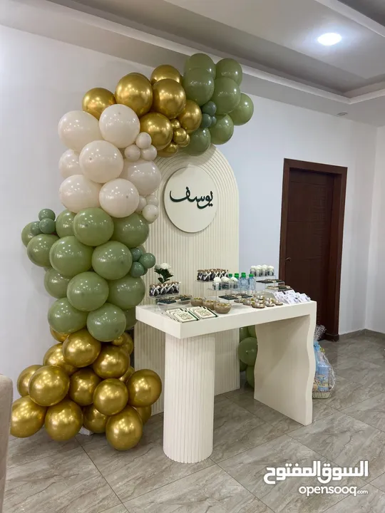 ديكور حفلات مميز للبيع (باك دروب وطاولة مناسبات أنيقة )