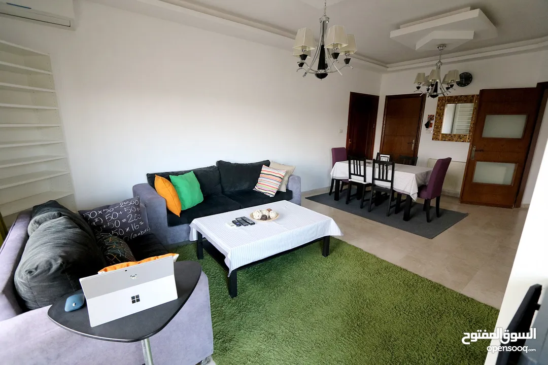 Yearly or monthly. 150m2 Fully furnished 3-bedroom apartment with a spacious living room & balcony