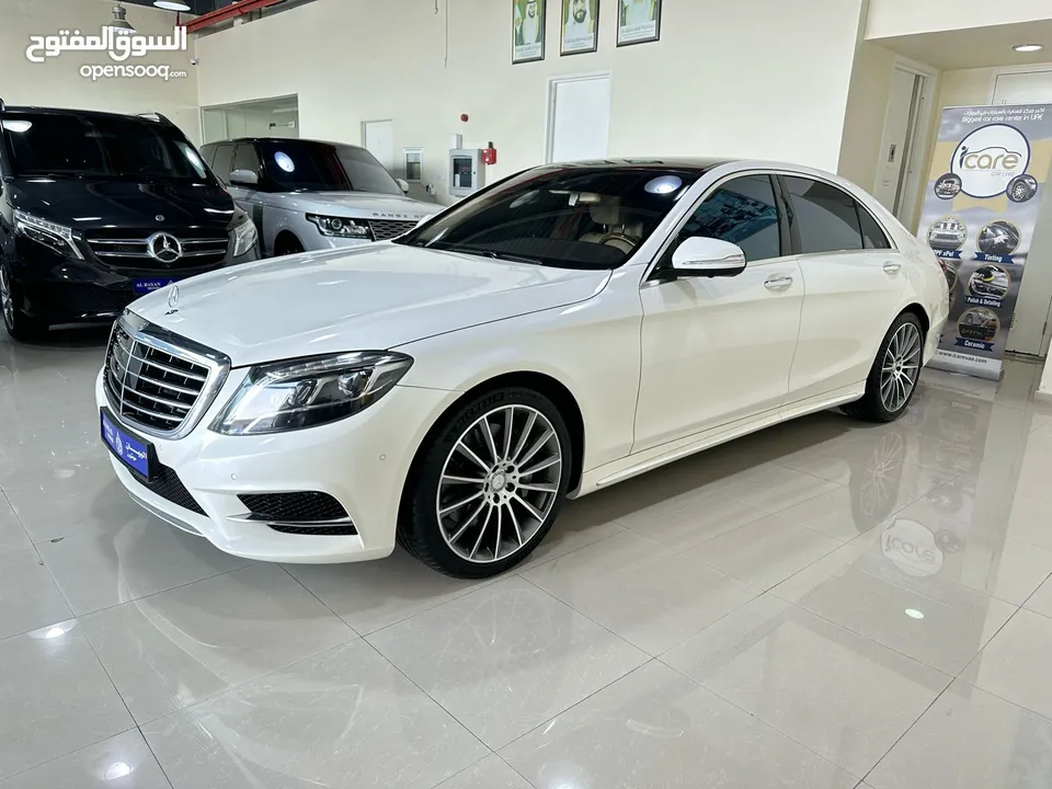 مرسيدس S500 ابيض داخل بيج 5 فصوص خليجي