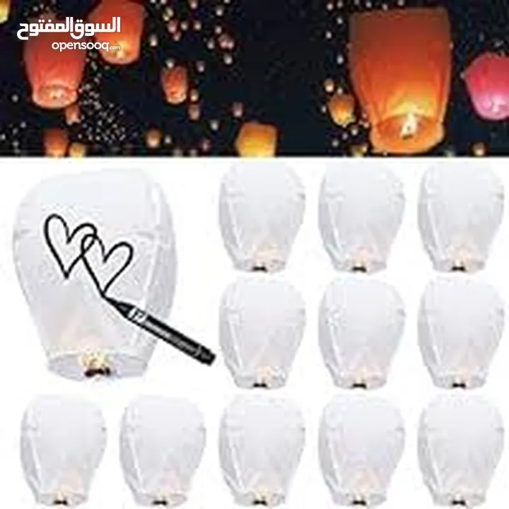 منطاد  مناطيد شعلة نار محلقه  للاعلى تكتب عليها امنياتك و تطللقها للسماء عاليا لون ابيض