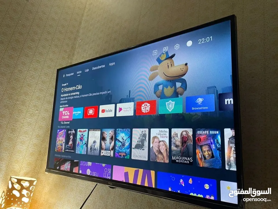للبيع شاشه TCL حجم 65 فل سمارت احدث موديل رسيفر داخلي اوامر صوتيه 4K UHD  طبعا الشاشه بحال الوكاله