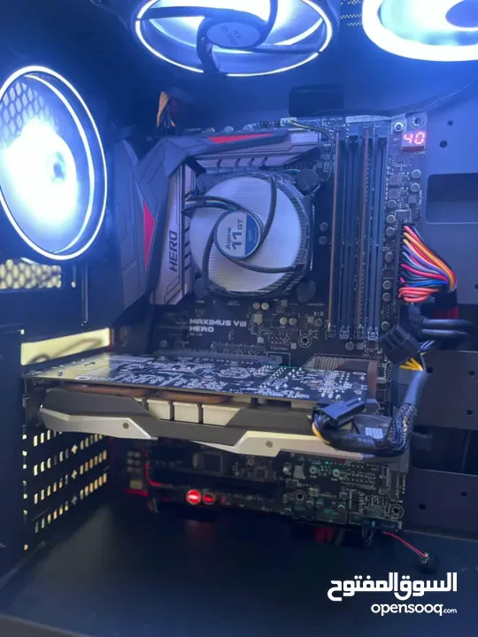Core i7 7700 Mather bord MAXIMUS VIII HERO Ssd 256 Ram 12 gb DDR4 Pawar 500 كيس مضيء مع روموت تحك