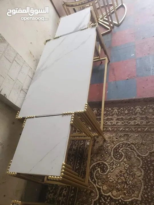 طرابيزات حديد باسعار مميزه لون ذهبي و فضي كل موديل الو سعر مختلف