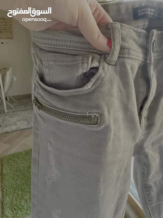 Distressed Skinny Jeans (olive green)