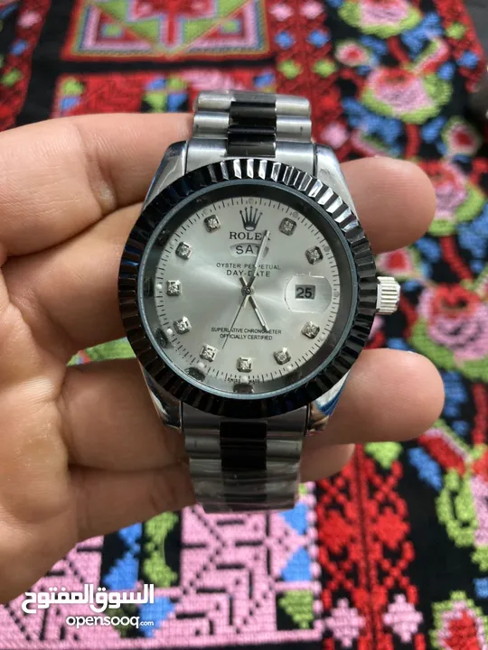 ساعة رجالي Rolex (silver and black) للبيع بسعر مناسب 35وفي مجال للشرا