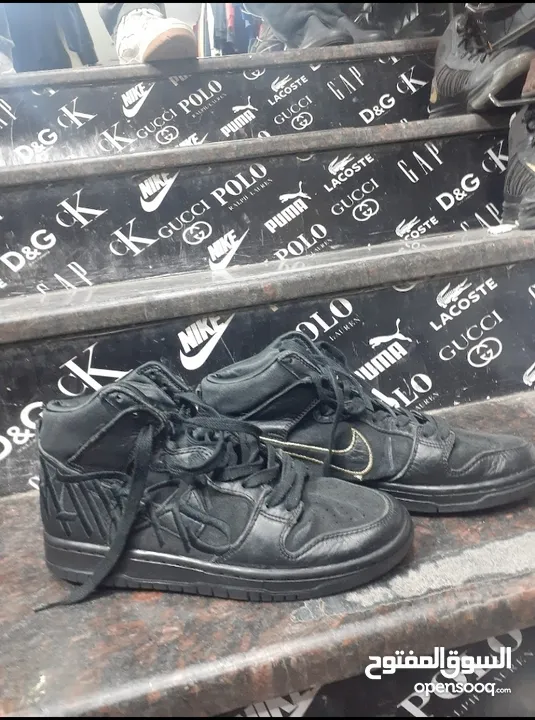 Nike - سنيكر برقبة x FAUST SB Dunk - unisex - الجلد/المطاط/القماش - 10 - أسود