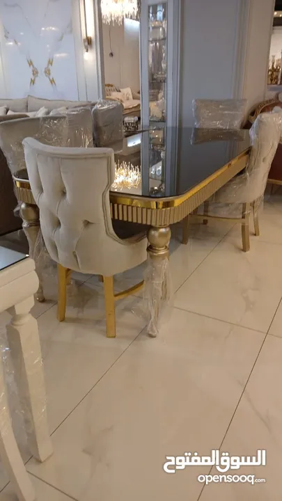طاولات سفره فخمه مميزه مصنوعه من خشب زان والاتيه كفاله 3 سنوات