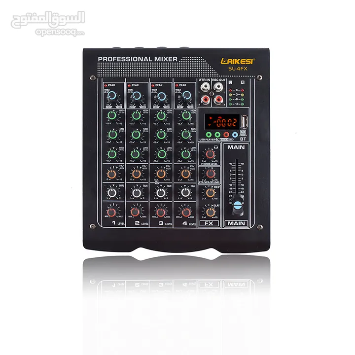 مكسر  مع كرت صوت  4 مخارج بدون بور Mini 4 Channel USB Audio Mixer