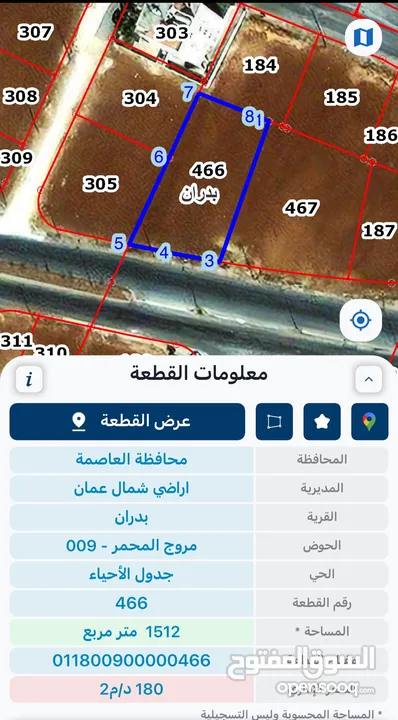 ارض مميزه جدااااا/ شفا بدران/سكني ويمكن تحويلها تجاري/ علي شارع رئيسي وكل الخدمات