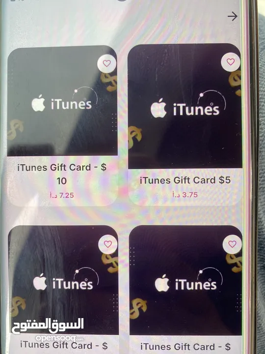 iTunes card جميع أنواع البطاقات