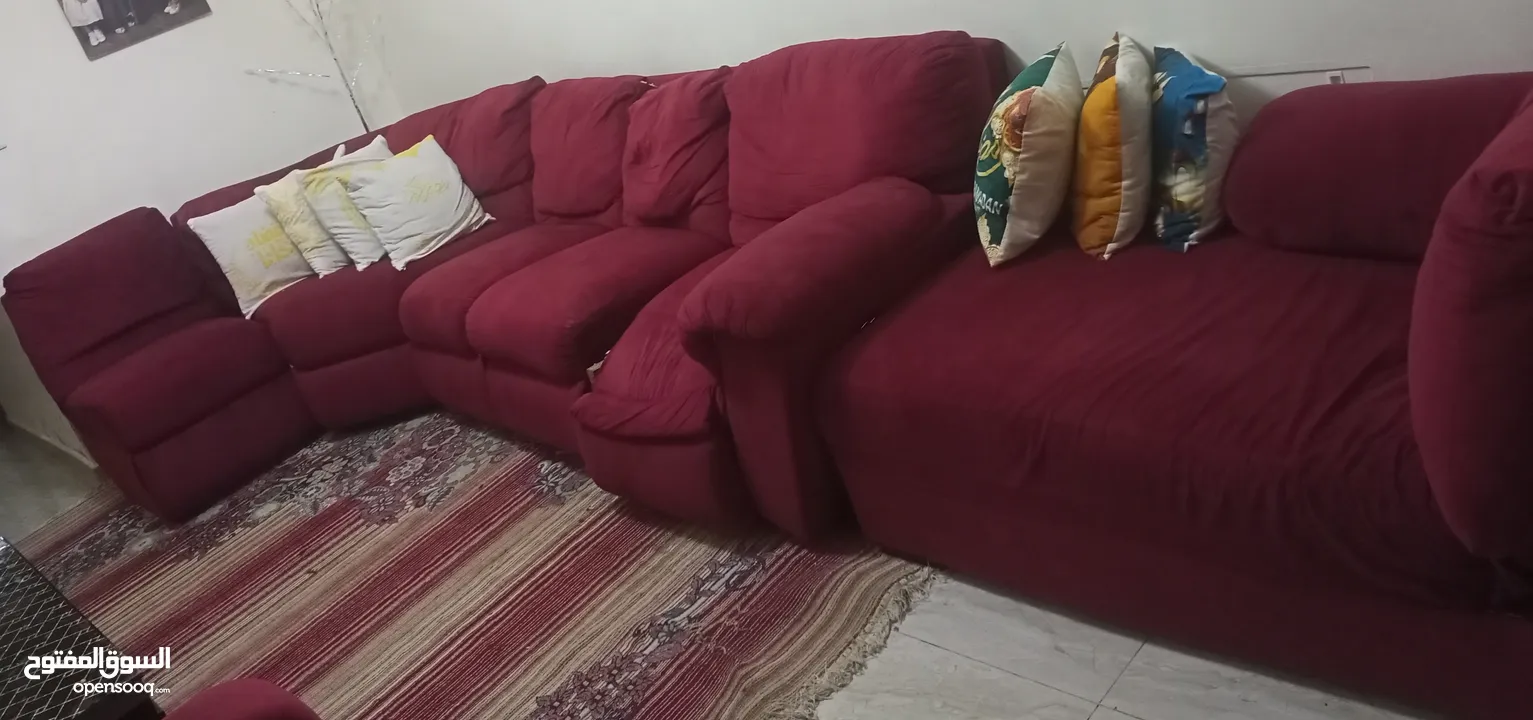 طقم كورن بسعر 190 مكون من 11 مقعد لون خمري ريكلاينر