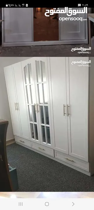 خزائن ملابس جميع المقاسات جودة عالية كفاله على جميع اعمالنا خزائن ملابس طابق مقاس 250 عرض