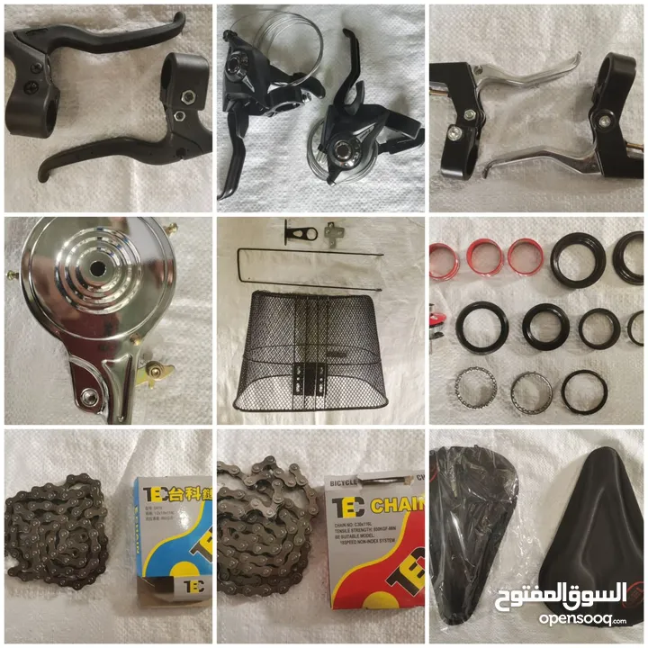 لدينا جميع  انواع الزينة و قطع البسكليتات وصيانتها