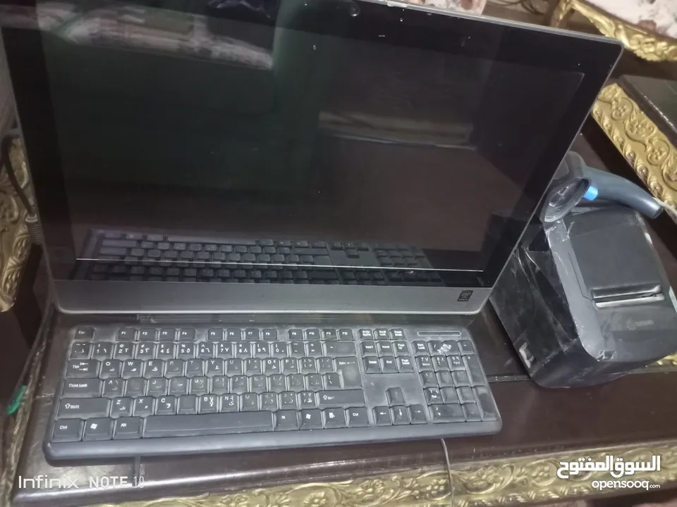 جهاز كمبيوتر كاش يستخدم بالمحلات التجارية والسوبر ماركت قارء باركود