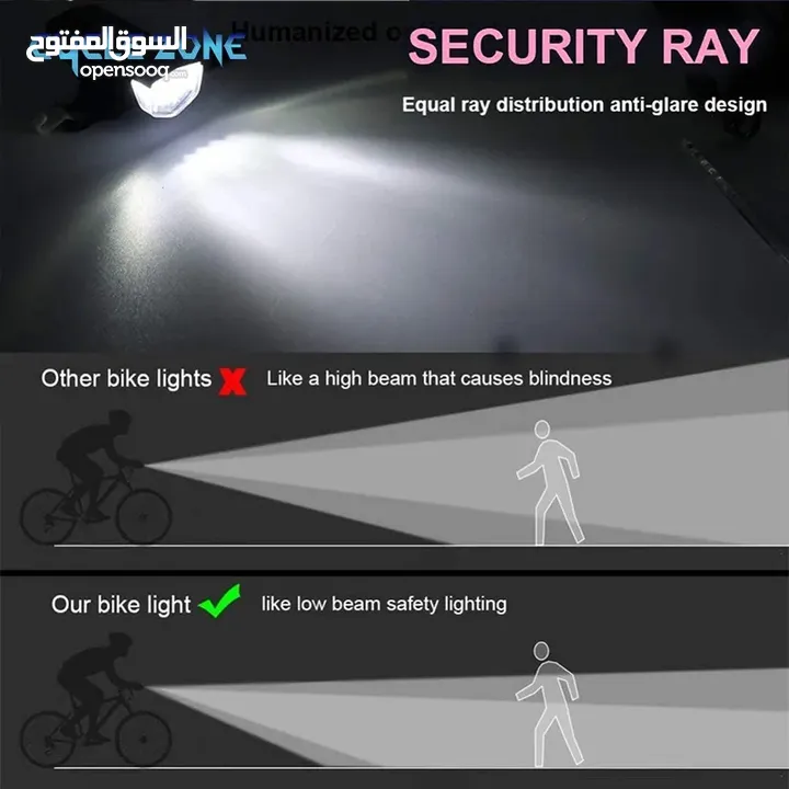 ضوء دراجة هوائية امامي فاخر قابل للشحن usb rechargeable bicycle headlight