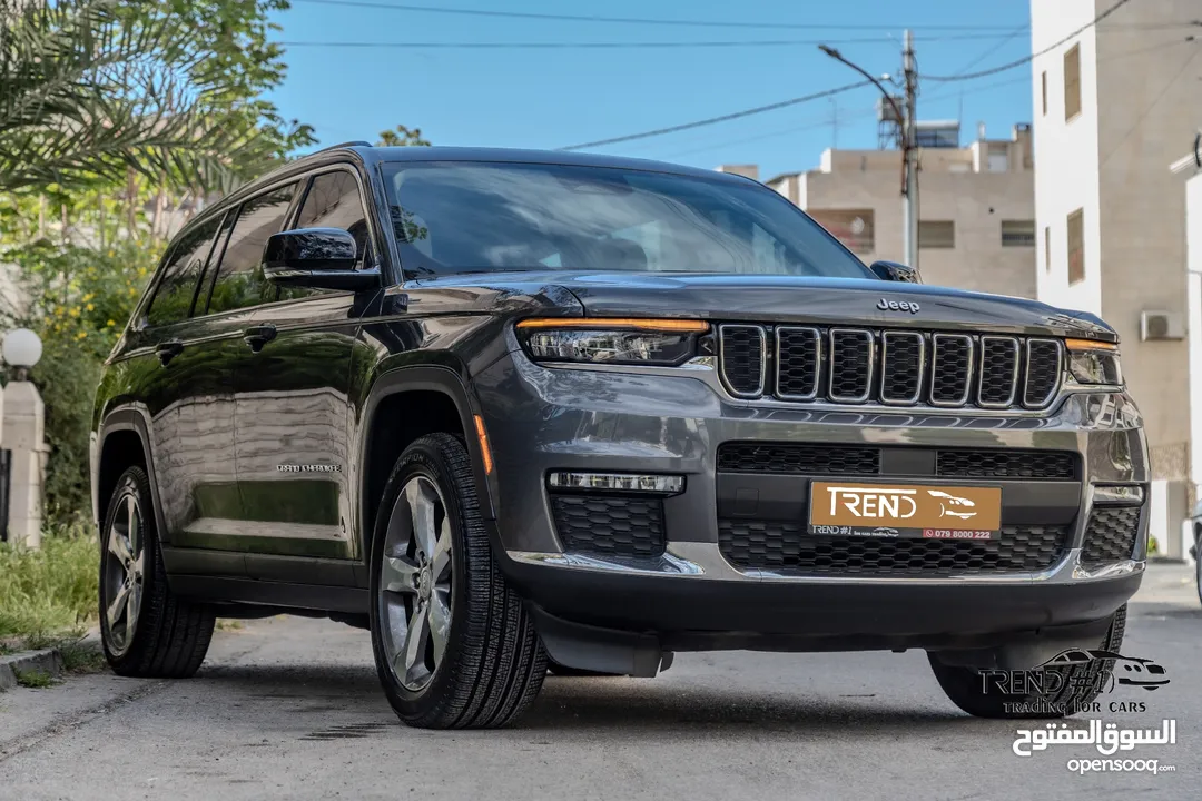 Jeep Grand Cherokee L 2021 Limited    السيارة بحالة الوكالة و قطعت مسافة 17,000 ميل فقط