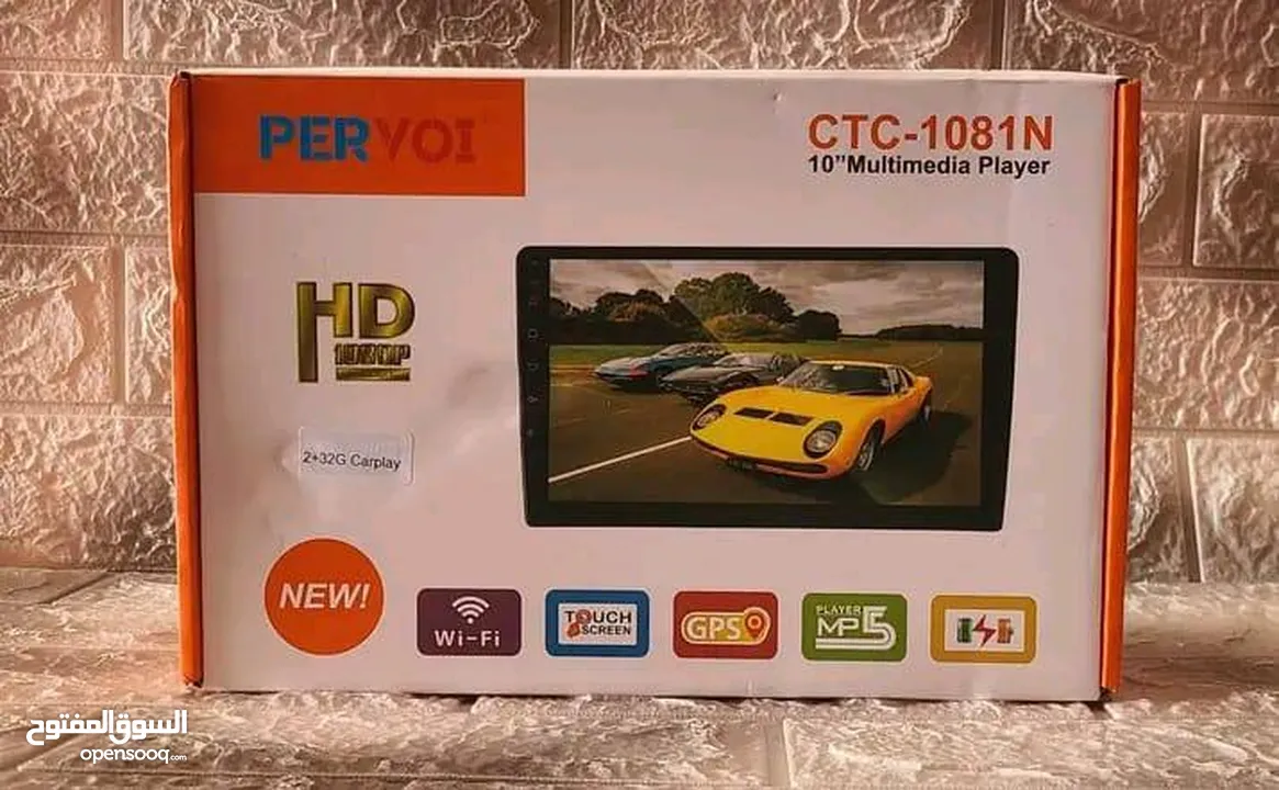 شاشة سيارة CTC-1081N PERVOI   شاشة لمس HD ضخمة: بحجم 10 بوصة لوضوح فائق وتجربة مشاهدة سينمائية.