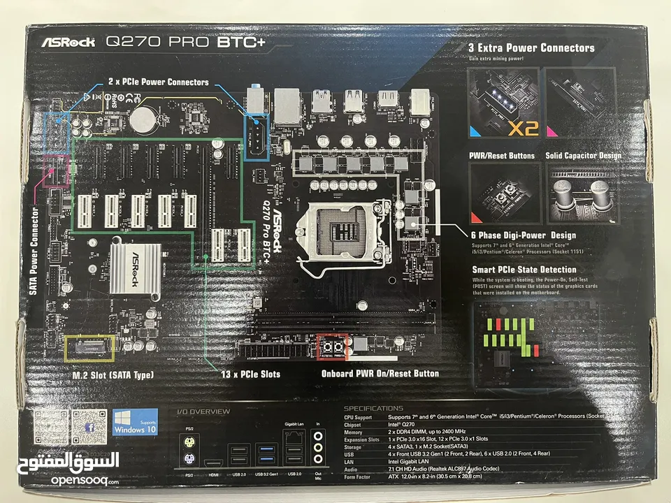 Motherboard ASRock Q270 ProBTC+, 13 GPU