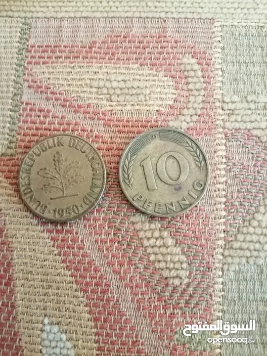 عملات قديمة للبيع اردني امريكي بريطاني ألماني عراقي خليجي يوجد قطع نوادر ومميزة