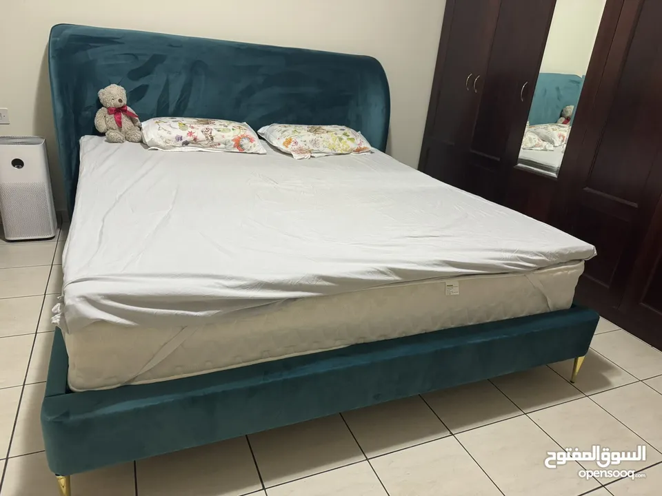 Modern design bed 1500 with mattress